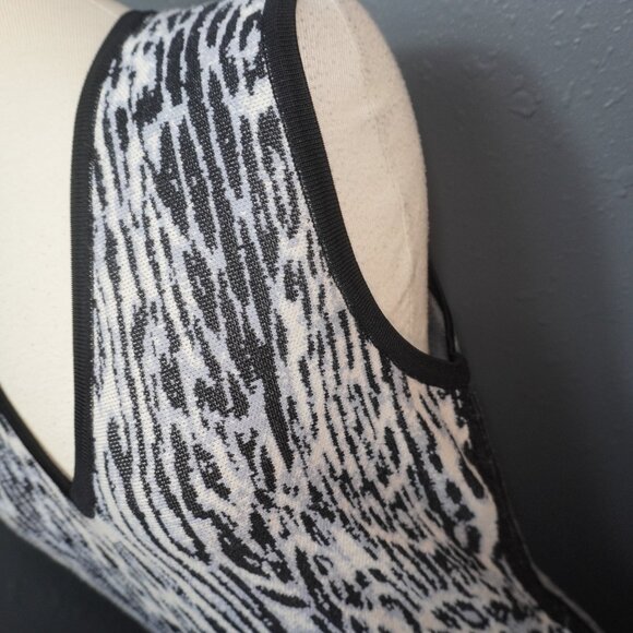 Rachel Roy Womens Black Off White Leopard Sweater Sleeveless Dress Size Small - Picture 4 of 9
